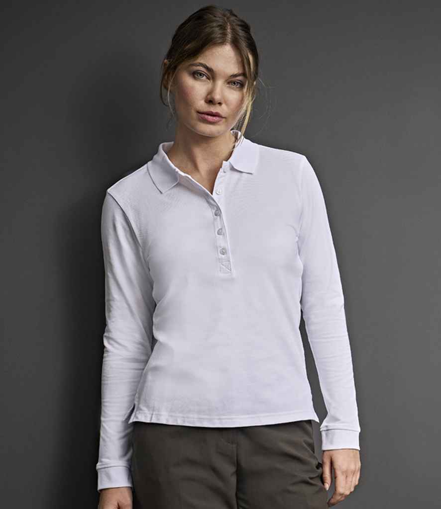 Tee Jays Ladies Luxury Stretch Long Sleeve Polo Shirt PenCarrie